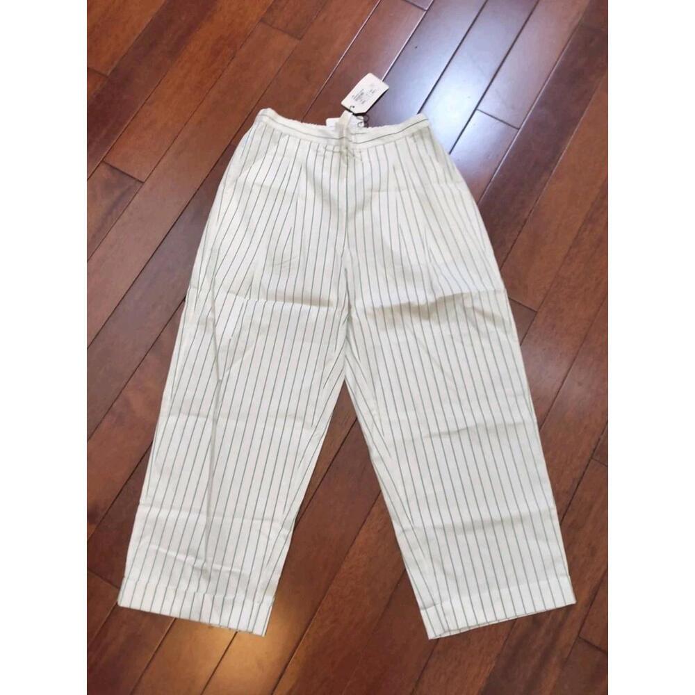 ERES PARIS (owned by Chanel) Beautiful Pinstripe Cuff Pants Sz M/L NWT $500!!